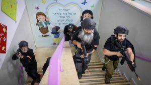 Religious Jews take part in a local emergency security squad. Photo by Flash90