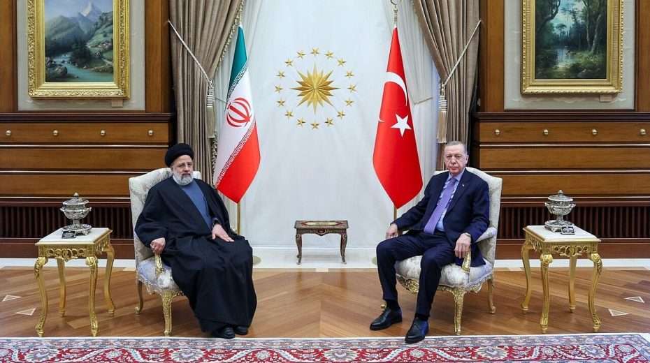 Iranian President Ebrahim Raisi (left) during talks with Turkish President Recep Tayyip Erdoğan at the Presidential Complex in Ankara, Turkey, Jan. 24, 2024. Credit: IRNA.