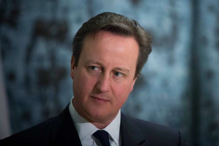 Then-British Prime Minister David Cameron during a visit to Jerusalem in 2014. Photo by Yonatan Sindel/Flash90
