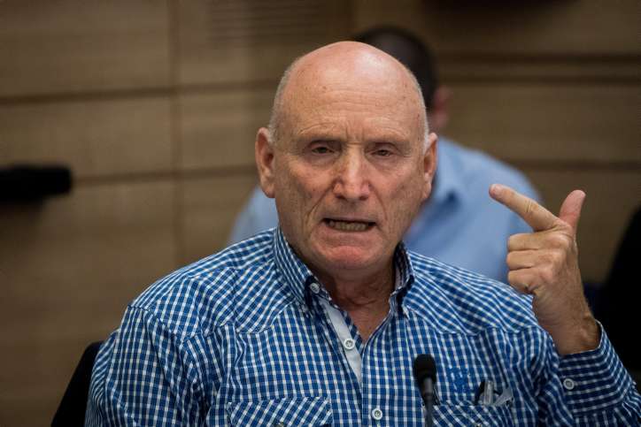 Then-Israeli Military Ombudsman Major General Yitzhak Brick speaking at a State Comptroller Committee meeting at the Knesset, on December 12, 2018. Photo by Yonatan Sindel/Flash90