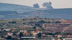 An exchange of fire between the Israel Defense Forces and Hezbollah terrorists on the border between Israel and Lebanon, Dec. 27, 2023. Photo by Ayal Margolin/Flash90.