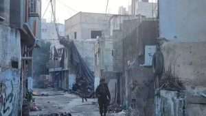 IDF soldiers in the Nur Shams refugee camp in Samaria. Photo by Hanan Greenwood.