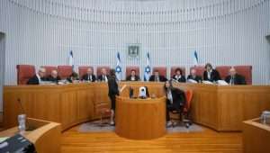 Then-Supreme Court President Esther Hayut presides over a hearing in Jerusalem on petitions against the “incapacitation law," which imposed restrictions on the government’s ability to claim that the prime minister is unable to fulfill his duties, Sept. 28, 2023. Photo by Chaim Goldberg/Flash90.
