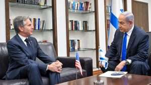 Israeli Prime Minister Benjamin Netanyahu holds a private meeting with U.S. Secretary of State Antony Blinken at IDF headquarters in Tel Aviv, Jan. 9, 2024. Photo by Kobi Gideon/GPO.