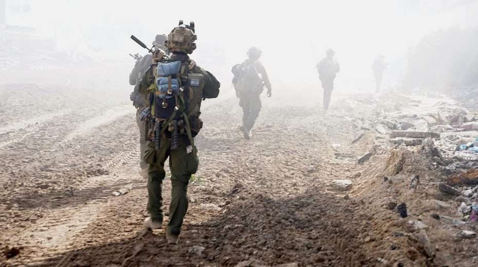 Israeli forces on patrol in the Gaza Strip, Feb. 3, 2024. Credit: IDF.