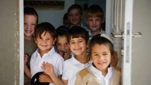 Illustration. Children at a Jewish 'settlement' in the Biblical heartland. Photo by Gershon Elinson/Flash90