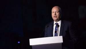 Former US Special Envoy Jason Greenblatt speaks at a conference of Israel Hayom newspaper at Davidson Center in Jerusalem Old City on June 27, 2019. Photo by Aharon Krohn/Flash90.