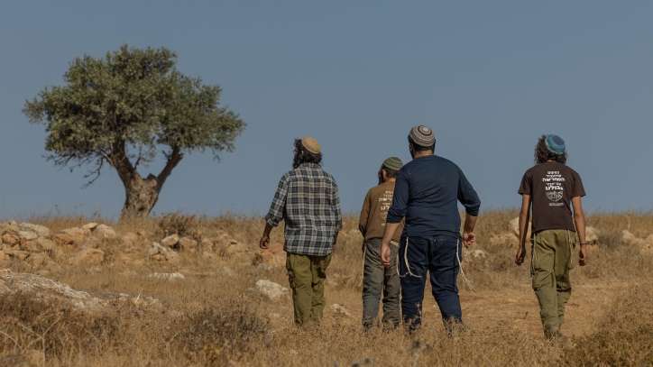 Jewish settlers near the outpost of Ramat Migron, on September 8, 2023. Photo by Chaim Goldberg/Flash90