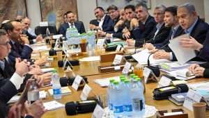 Prime Minister Benjamin Netanyahu leads a Cabinet meeting at the Kirya military headquarters in Tel Aviv, Jan. 7, 2024. Photo by Kobi Gideon/GPO.
