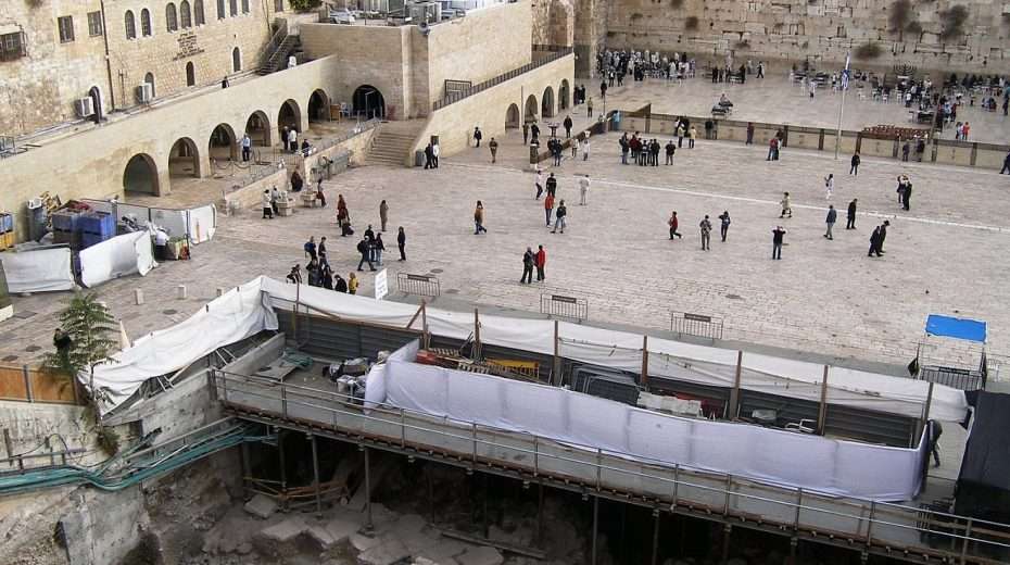 The archaeological site at the Western Wall Plaza. Credit: Israel Antiquities Authority.