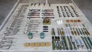 Advanced Iranian weapons smuggled into Judea and Samaria for terror purposes. Credit: Israel Security Agency.