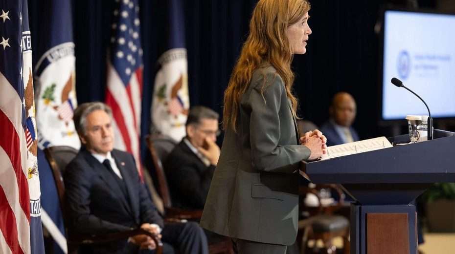 Samantha Power, USAID administrator, speaks on Aug. 1, 2023 at the US State Department in Washington. Credit: Chuck Kennedy/US State Department.