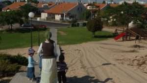 The Jewish settlement of Neve Dekalim in the heart of the Gaza Strip, a few days before the entire Gush Katif Jewish settlement bloc was evacuated in the summer of 2005, 8,500 Jews from around 20 settlements. From the 1970s onwards, Jews settled there on the empty sand dunes and planted greenery on the arid land. Photo: Nati Shohat/Flash90