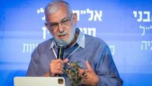 Yaakov Amidror speaks at a conference of the Israeli newspaper "Makor Rishon", in the southern Israeli city of Sderot, March 19, 2024. Photo by Liron Moldovan/Flash90