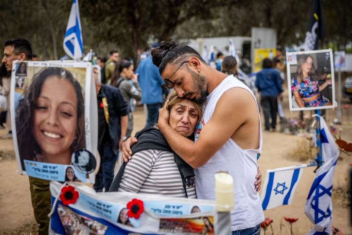 Memorial at the site of the Nova Festival, where hundreds of young Israelis were raped, tortured and executed by Palestinian terrorists. Photo by Chaim Goldberg/Flash90
