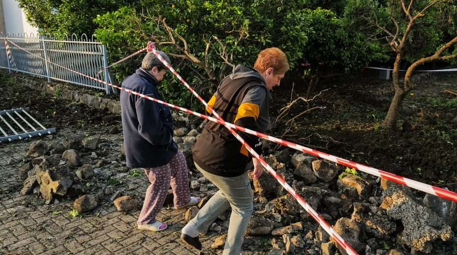 Israelis check the damage to their home from the previous night's Iranian missile attack in Katzrin, the Golan Heights, April 14, 2024. Photo by Michael Giladi/ Flash90.