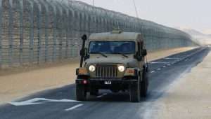 An IDF jeep patrols the border with Egypt. Photo: GPO