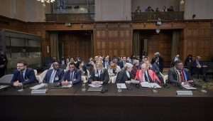 Members of the South Africa delegation at the International Court of Justice on May 24, 2024. Credit: Bastiaan Musscher/UN Photo/ICJ-CIJ.