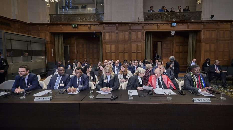 Members of the South Africa delegation at the International Court of Justice on May 24, 2024. Credit: Bastiaan Musscher/UN Photo/ICJ-CIJ.