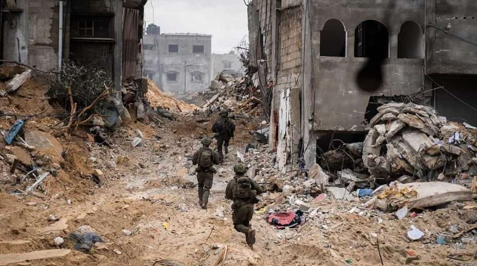 Israeli forces operating in the Gaza Strip, Feb. 8, 2024. Credit: IDF.