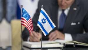 US President Joe Biden signs the guestbook at the Israeli president's residence in Jerusalem on July 14, 2022. Credit: Adam Schultz/White House.