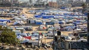 Displaced Gazans pitch their tents in Rafah, near the Sinai border, March 8, 2024. Photo by Abed Rahim Khatib/Flash90.