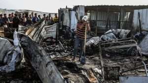 Palestinians inspect damage after an Israeli airstrike west of Rafah in the southern Gaza Strip, May 27, 2024. Photo by Abed Rahim Khatib/Flash90.