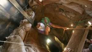 A Palestinian smuggler enters a tunnel in the southern Gaza Strip town of Rafah, April 14, 2010. Photo by Abed Rahim Khatib/Flash90.