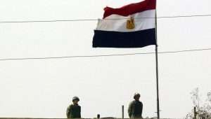 Egyptian soldiers stand guard at the Rafah Border Crossing with the southern Gaza Strip, Feb. 19, 2011. Photo by Abed Rahim Khatib/Flash90.