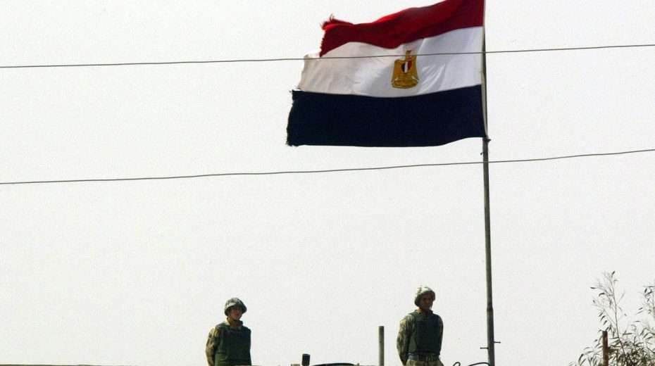 Egyptian soldiers stand guard at the Rafah Border Crossing with the southern Gaza Strip, Feb. 19, 2011. Photo by Abed Rahim Khatib/Flash90.
