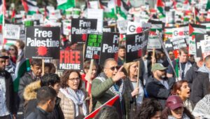 Pro-Palestinian demonstration in central London, UK, on ​​March 9, 2024. Photo: EPA-EFE/TAYFUN SALCI.