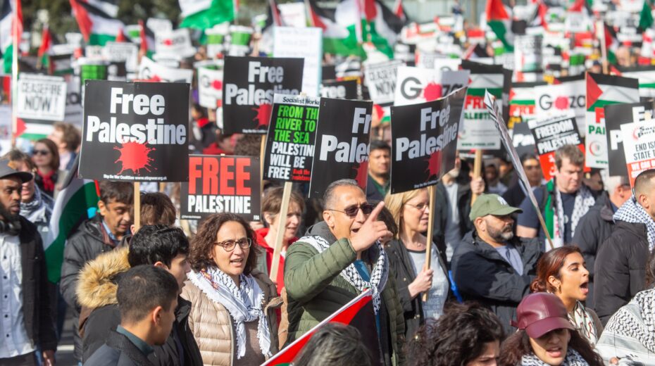 Pro-Palestinian demonstration in central London, UK, on ​​March 9, 2024. Photo: EPA-EFE/TAYFUN SALCI.