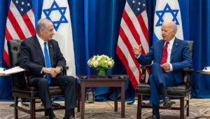 Israeli Prime Minister Benjamin Netanyahu meets with U.S. President Joe Biden in New York, Sept. 20. 2023. Credit: Cameron Smith/Official White House photo.