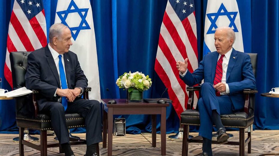 Israeli Prime Minister Benjamin Netanyahu meets with U.S. President Joe Biden in New York, Sept. 20. 2023. Credit: Cameron Smith/Official White House photo.