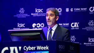 Gaby Portnoy, director general of the Israel National Cyber Directorate at the annual Cyber Week conference, at Tel Aviv University, June 27, 2023. Photo by Avshalom Sassoni/Flash90.