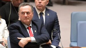 Israeli Foreign Minister Israel Katz shortly before his speech at the U.N. Security Council, March 11, 2024. Photo by Shlomi Amsalem/MFA.