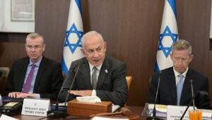 Prime Minister Benjamin Netanyahu speaks during the weekly cabinet meeting in Jerusalem, Feb. 12, 2023. Photo by Amos Ben-Gershom/GPO.