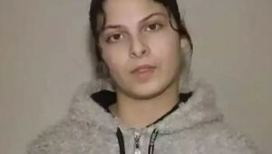 Daniella Gilboa, 20, as seen in the Hamas video. Source: Screenshot.