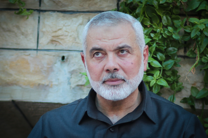Senior Hamas leader Ismail Haniyeh seen during a visit at a family home in Gaza City, on August 18, 2019. Photo by Hassan Jedi/Flash90