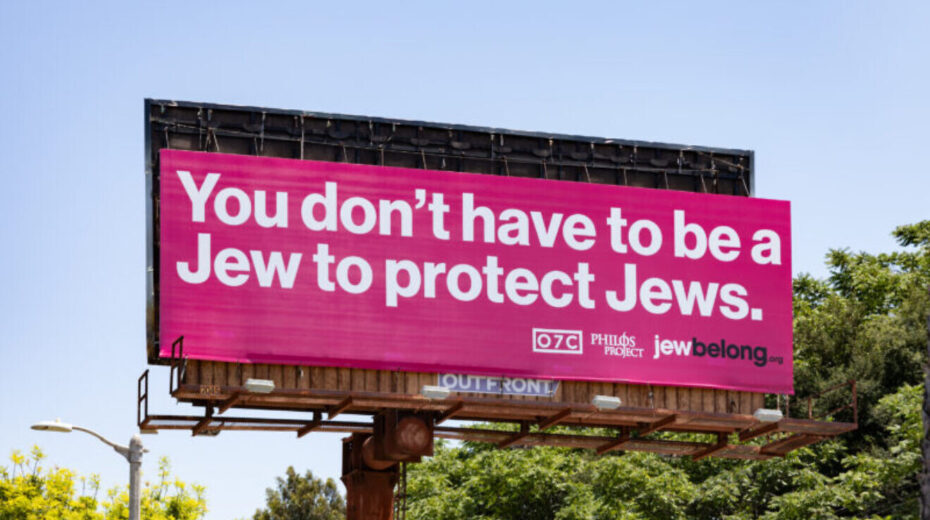 The nonprofit group JewBelong will start a campaign featuring ads across California, Colorado, New Jersey, Pennsylvania, Illinois, Texas and Florida. Credit: Courtesy of JewBelong.
