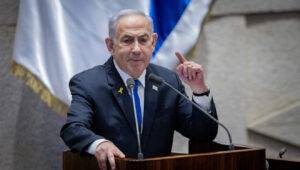 Prime Minister Benjamin Netanyahu attends a debate at the Knesset, June 24, 2024. Photo by Chaim Goldberg/Flash90.