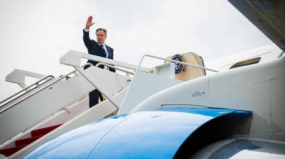 US Secretary of State Antony Blinken departs Joint Base Andrews in Camp Spring, Md., July 25, 2024. Credit: Freddie Everett/US State Department.