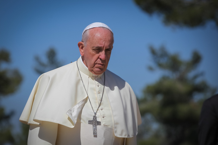 Pope Francis during a visit to Israel in 2014. Photo by Uri Lenz/POOL/FLASH90
