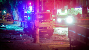 Security and rescue forces at the scene of an explosion in south Tel Aviv, Aug. 18, 2024. Photo by Avshalom Sassoni/Flash90.