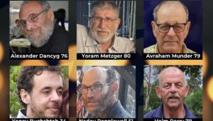 The six hostages kidnapped on Oct. 7, 2023 by Hamas terrorists and who were murdered in Gaza. Their bodies were recovered by the IDF in a tunnel in Khan Younis on Aug. 20, 2024. Credit: Ministry of Foreign Affairs of Israel.