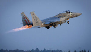 Israel Air Force fighter jet F-15, at the Tel Nor airforce base on Jan. 1, 2024. Photo by Moshe Shai/Flash90.