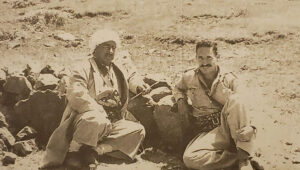 Kurdish leader Mustafa Barzani and IDF officer Tsuri Sagi in Kurdistan, 1966. Credit: Courtesy.