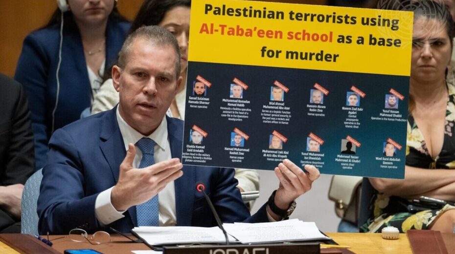 Gilad Erdan, the Israeli ambassador to the United Nations, addresses the Security Council meeting on the situation in the Middle East, including the Palestinian question, on Aug. 13, 2024. Credit: Manuel Elías/United Nations Photo.