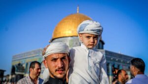 Thousands of Muslims attend Eid al-Adha prayers on the Temple Mount in Jerusalem, June 16, 2024. Photo by Jamal Awad/Flash90.