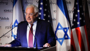 Former US Ambassador to Israel David Friedman speaks during the Kohelet Forum Conference at the Begin Heritage Center, in Jerusalem, on January 8, 2020. Photo by Olivier Fitoussi/Flash90